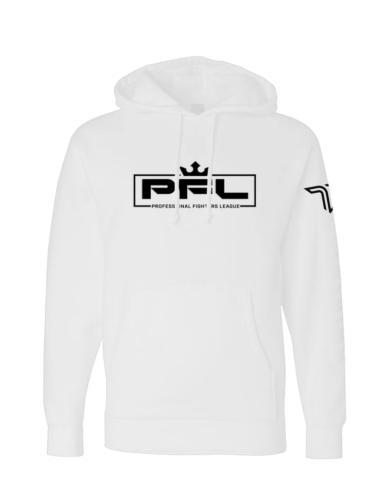 PFL Essential Black Logo Hoodie - White
