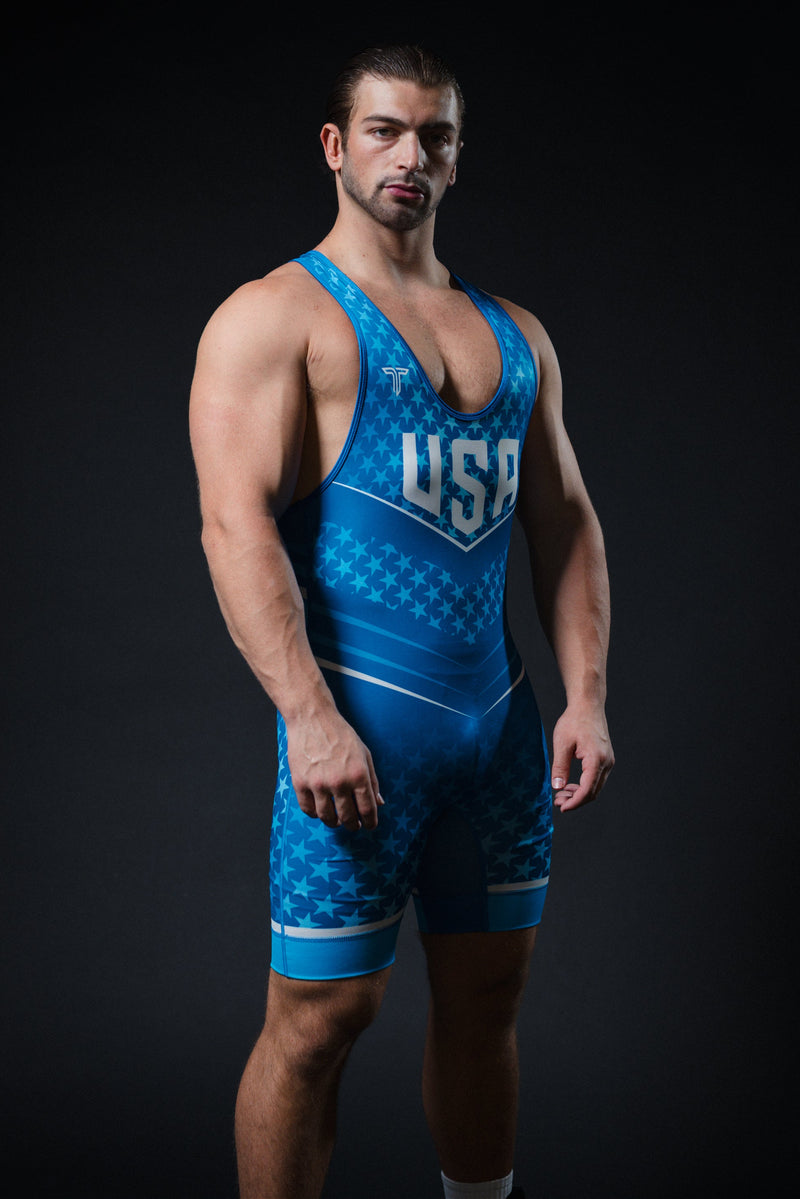 Starfall Wrestling Singlet - Blue