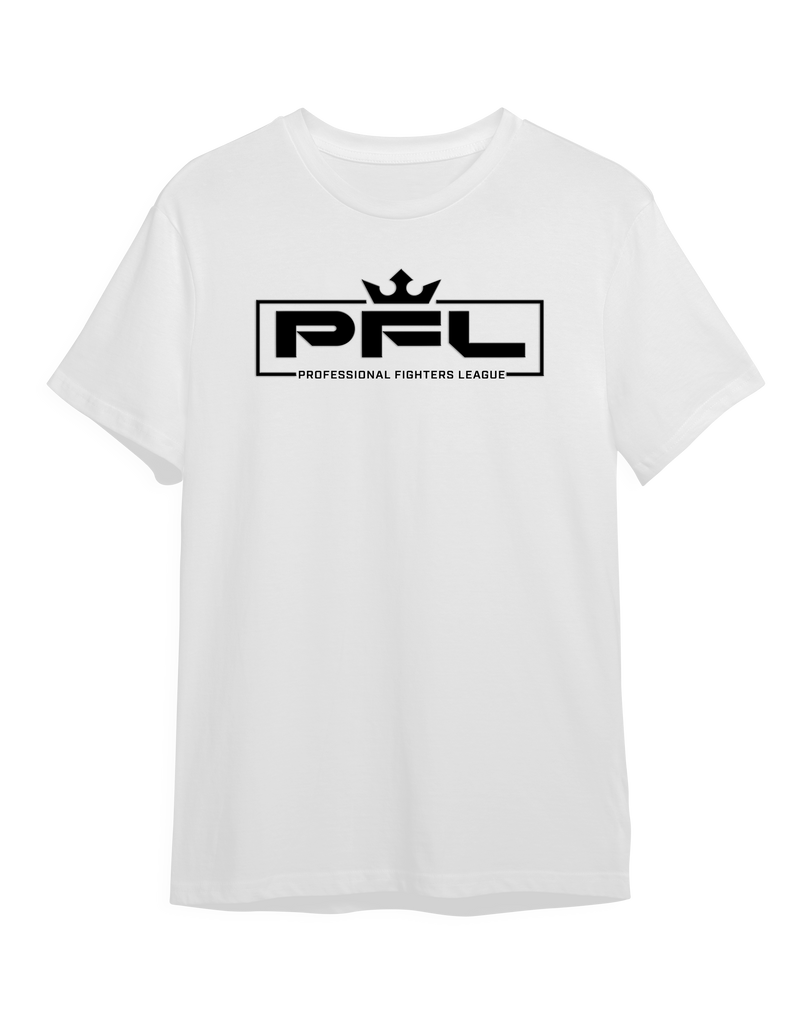 PFL Essential Black Logo T-Shirt - White