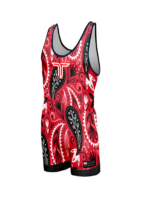 Bandana Wrestling Singlet - Red
