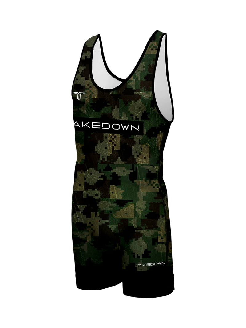 Pixel Camo Wrestling Singlet